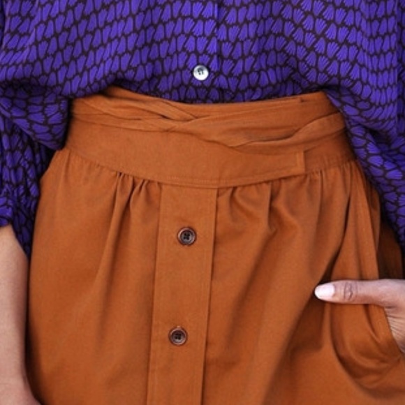 NO. 6 STORE PARSON MIDI BUTTON DOWN SKIRT S Mnwot - Picture 7 of 8